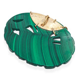 Vintage 14K Yellow Gold Carved Malachite Phoenix Pendant