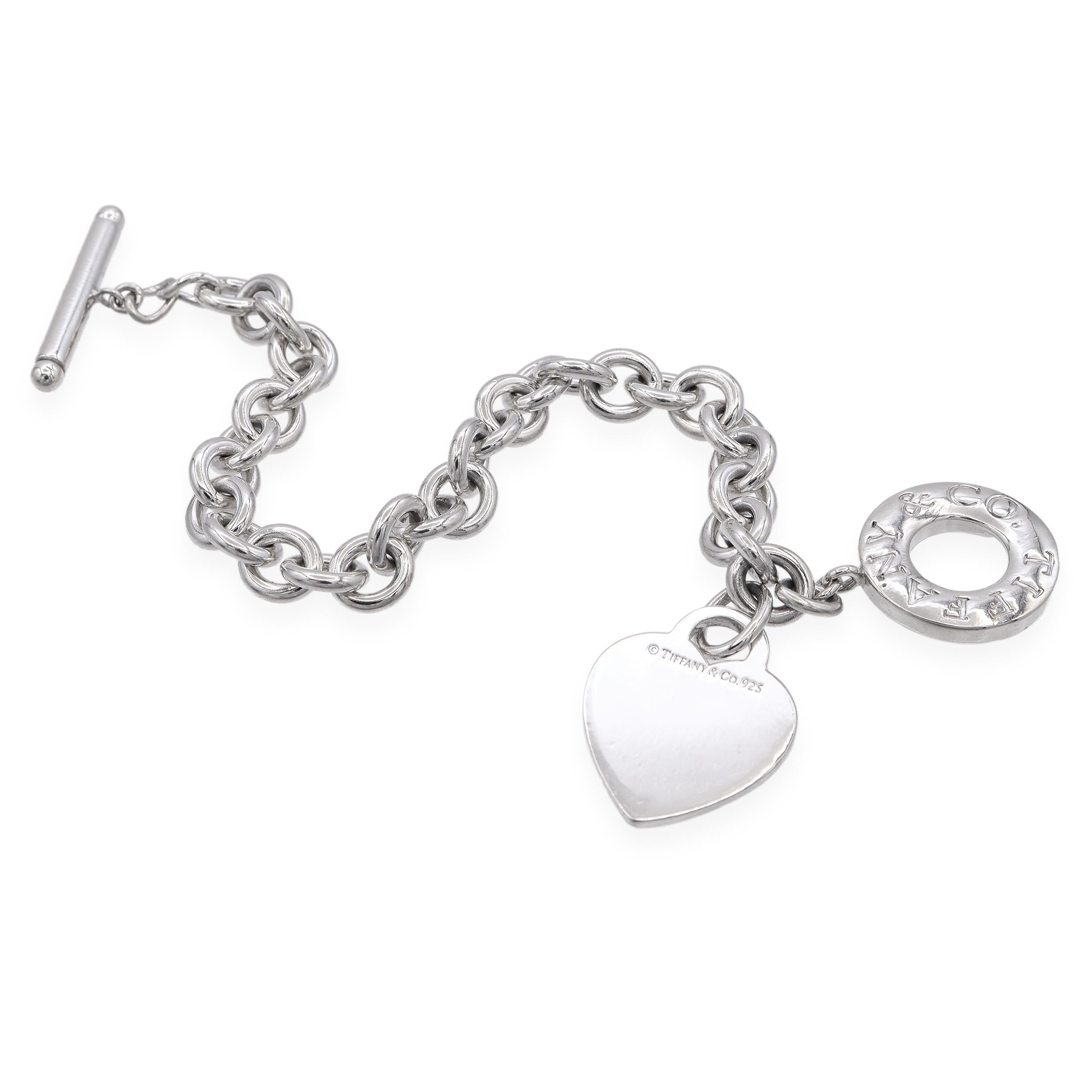 Tiffany & Co Heart Tag Toggle Clasp Sterling Silver Bracelet