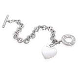 Tiffany & Co Heart Tag Toggle Clasp Sterling Silver Bracelet