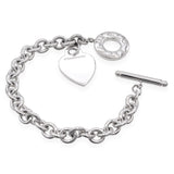 Tiffany & Co Heart Tag Toggle Clasp Sterling Silver Bracelet