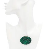 Vintage 14K Yellow Gold Carved Malachite Phoenix Pendant