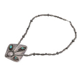 Vintage Southwestern Sterling Silver Turquoise Beaded Strand Necklace