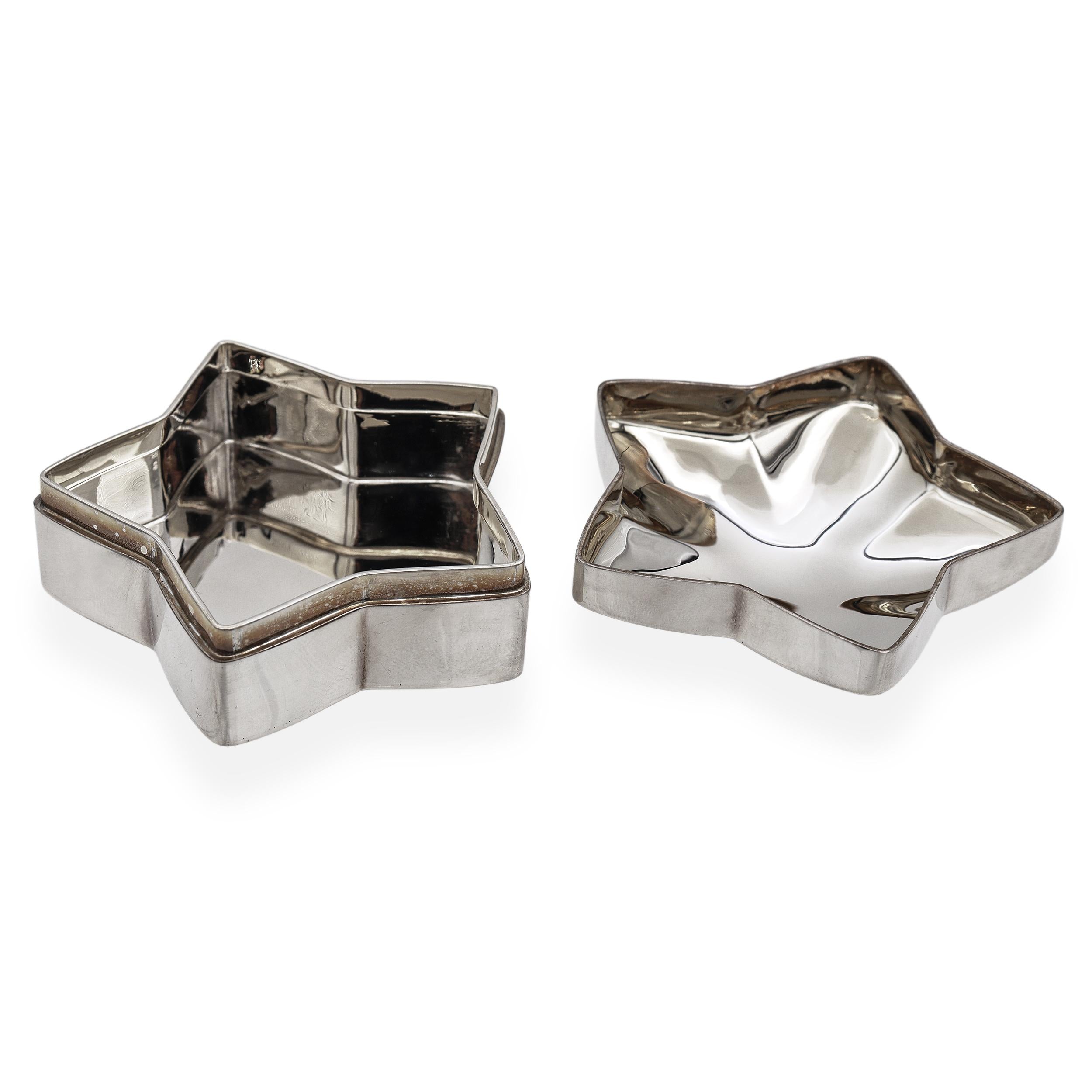 Vintage Thistle & Bee Sterling Silver Star Trinket Box