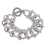 Stephen Dweck Sterling Silver Engraved Multilink Bracelet