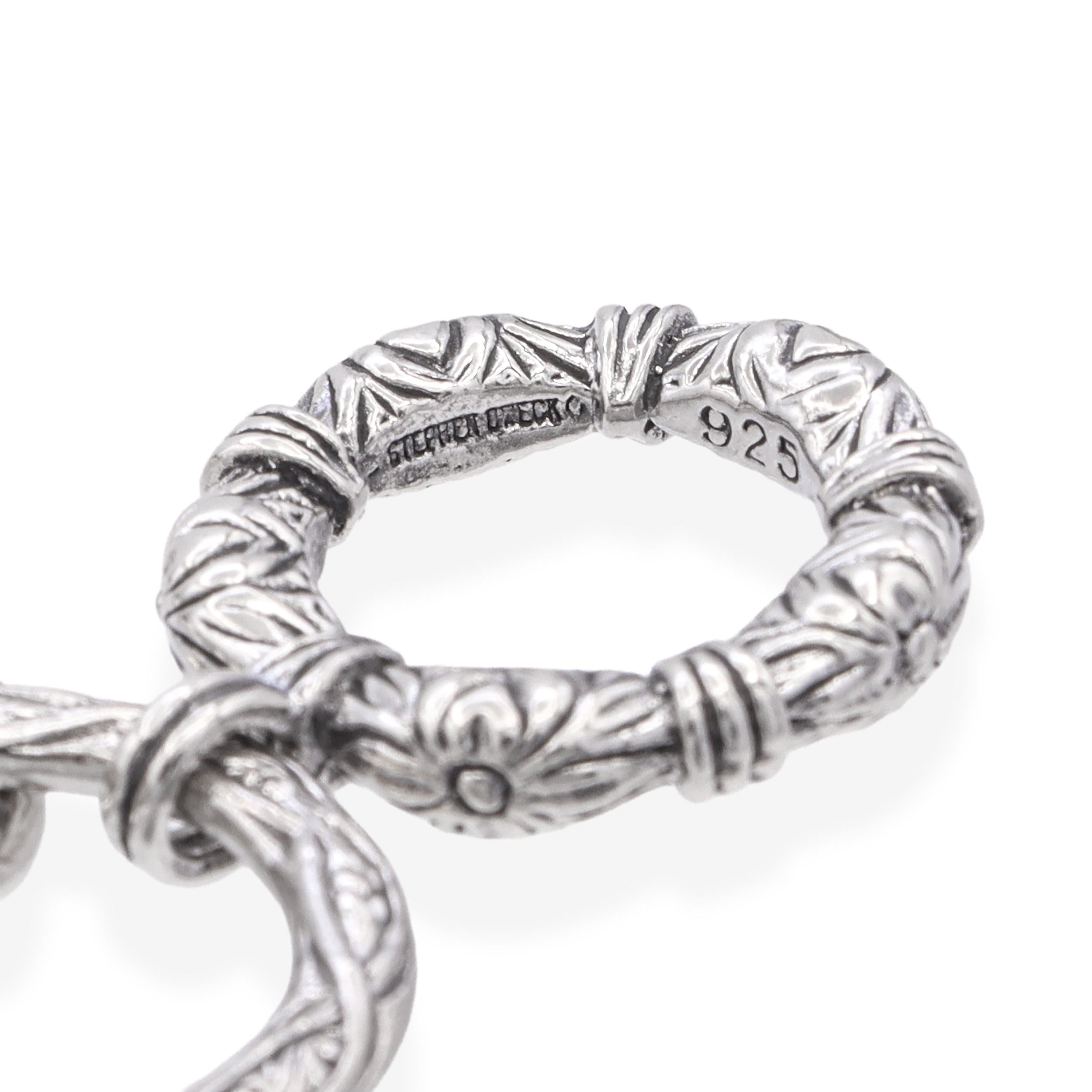 Stephen Dweck Sterling Silver Engraved Multilink Bracelet