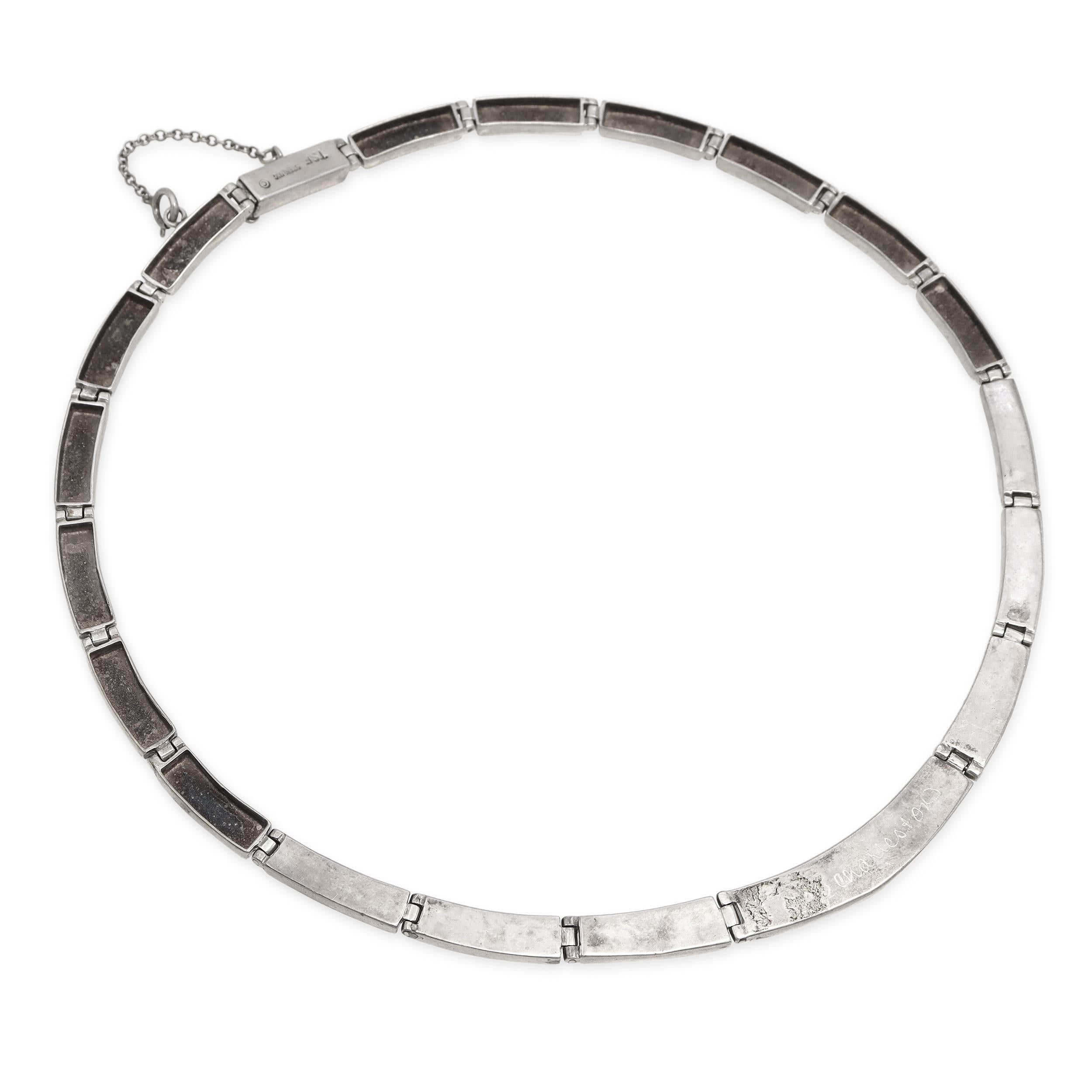 Touch of Santa Fe Sterling Silver Multi-Stone Inlay Link Necklace