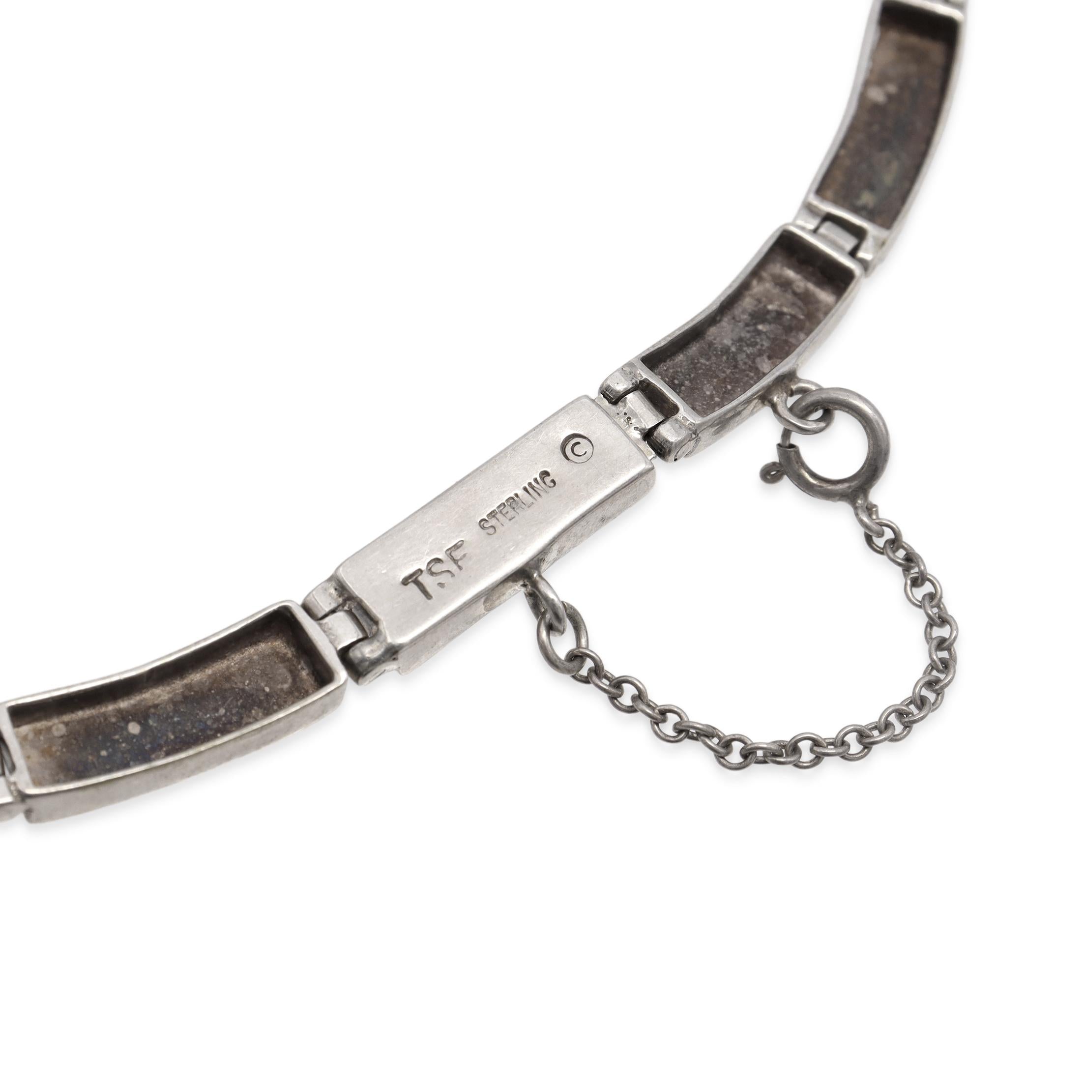 Touch of Santa Fe Sterling Silver Multi-Stone Inlay Link Necklace