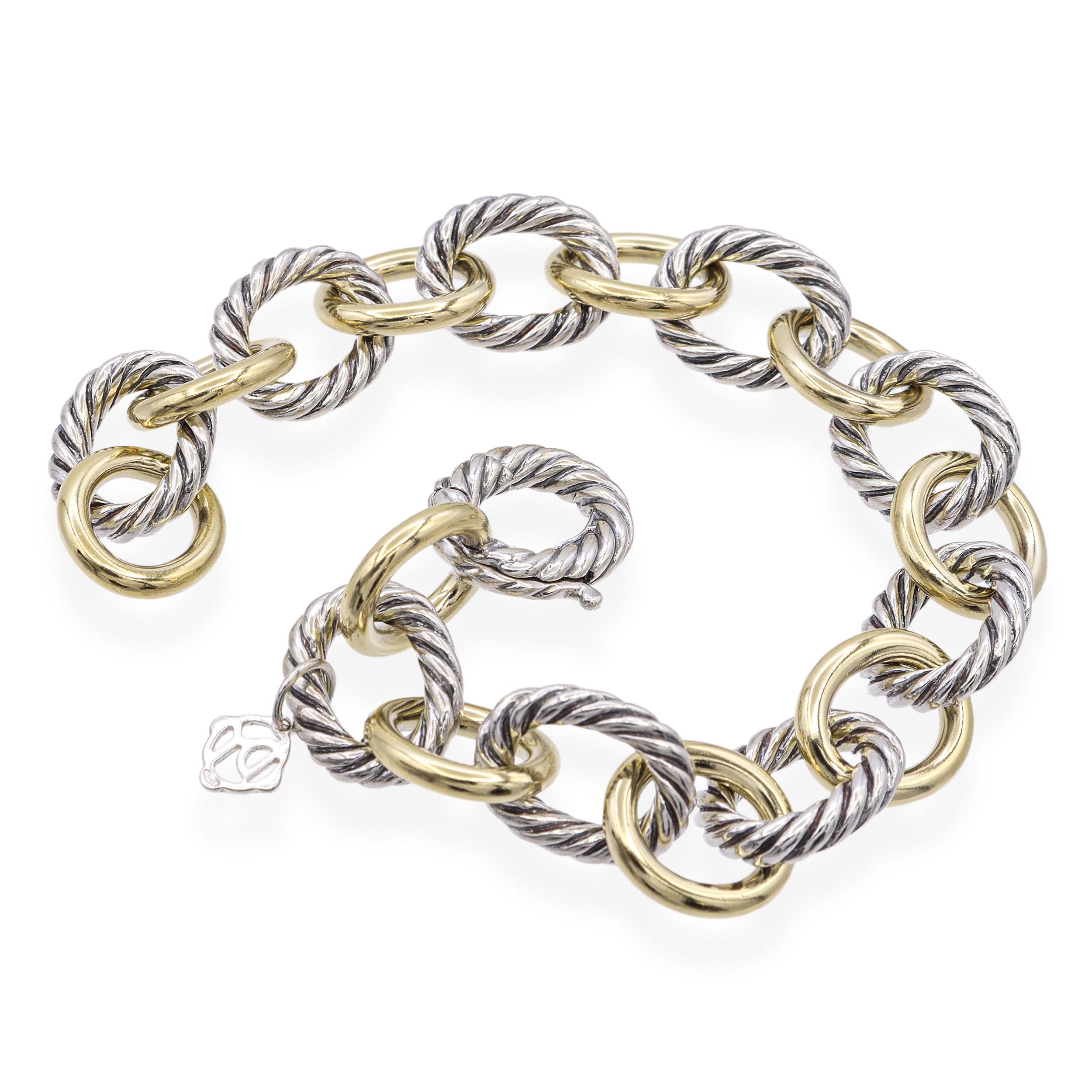 David Yurman 18K Yellow Gold Plated Sterling Silver Oval Link Bracelet