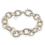 David Yurman 18K Yellow Gold Plated Sterling Silver Oval Link Bracelet