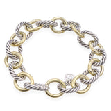 David Yurman 18K Yellow Gold Plated Sterling Silver Oval Link Bracelet
