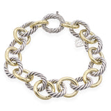David Yurman 18K Yellow Gold Plated Sterling Silver Oval Link Bracelet