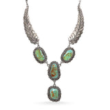 Vintage Signed JFR Navajo Mexico Sterling Silver Turquoise Statement Necklace