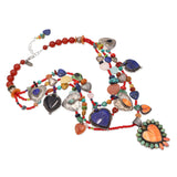 Kim Yubeta and Dan Dodson Sterling Silver Multi-Stone Beaded Heart Necklace