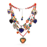 Kim Yubeta and Dan Dodson Sterling Silver Multi-Stone Beaded Heart Necklace