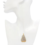 Vintage 18K Yellow Gold Carved Mottled Jade Guanyin Pendant