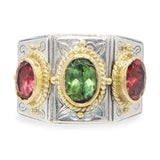 Konstantino Sterling Silver & 18k Yellow Gold Multicolor Tourmaline Ring