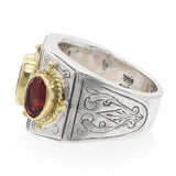 Konstantino Sterling Silver & 18k Yellow Gold Multicolor Tourmaline Ring