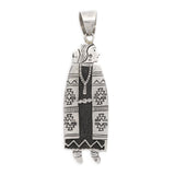Native American Zuni Sterling Silver Mosaic Inlay Reversible Maiden Pendant