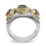 Konstantino Sterling Silver & 18k Yellow Gold Multicolor Tourmaline Ring