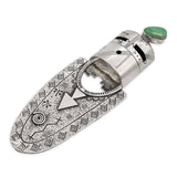 Alex Sanchez Navajo Sterling Silver Turquoise Figural Pendant