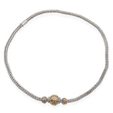 John Hardy 18K Yellow Gold Sterling Silver Three Bead Dot Chain Necklace