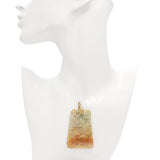 Vintage 14K Yellow Gold Carved Mottled Jade Buddha Pendant