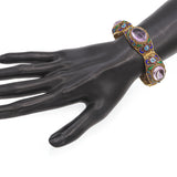 Antique Chinese Export Gilt Amethyst Filigree Enamel Bracelet