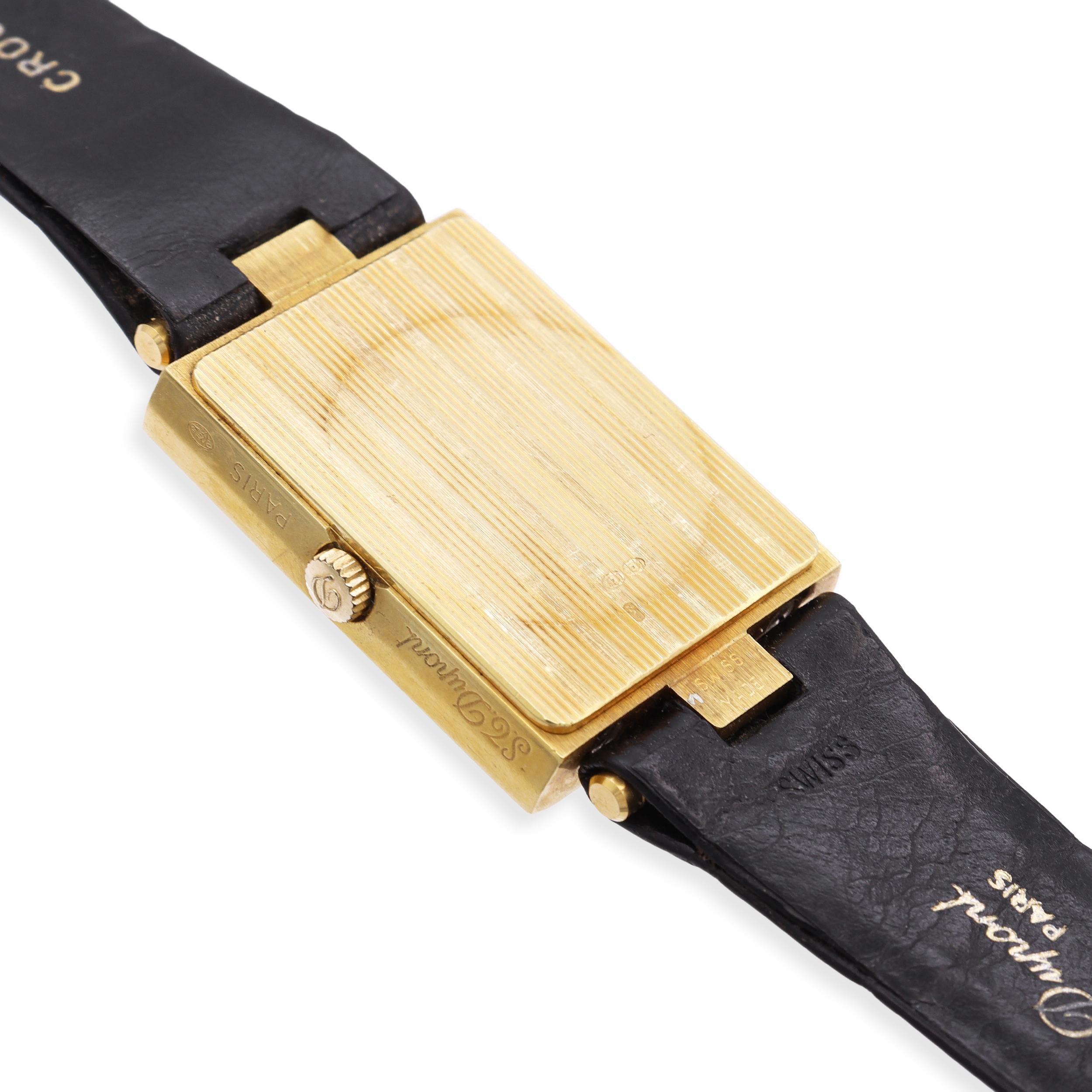 S.T. DuPont 18k Yellow Gold Manual Wind Men's Tank Watch