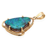 Vintage 10k Yellow Gold Boulder Opal Pendant