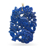 Vintage 14K Yellow Gold Carved Lapis Lazuli Peacock Pendant
