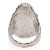 Vintage Native American Sterling Silver Turquoise & Red Coral Statement Ring