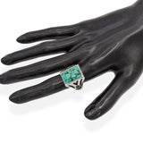 Vintage Southwestern Sterling Silver Turquoise Signet Ring