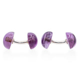 Vintage 18K White Gold Amethyst Cabochon Cufflinks