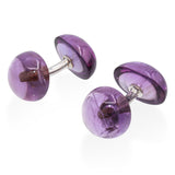 Vintage 18K White Gold Amethyst Cabochon Cufflinks