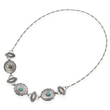 Vintage Native American Southwestern Sterling Silver Turquoise Necklace