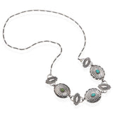 Vintage Native American Southwestern Sterling Silver Turquoise Necklace