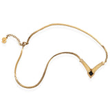 Vintage Christian Dior Black Onyx & Rhinestone Necklace