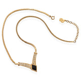Vintage Christian Dior Black Onyx & Rhinestone Necklace