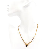 Vintage Christian Dior Black Onyx & Rhinestone Necklace