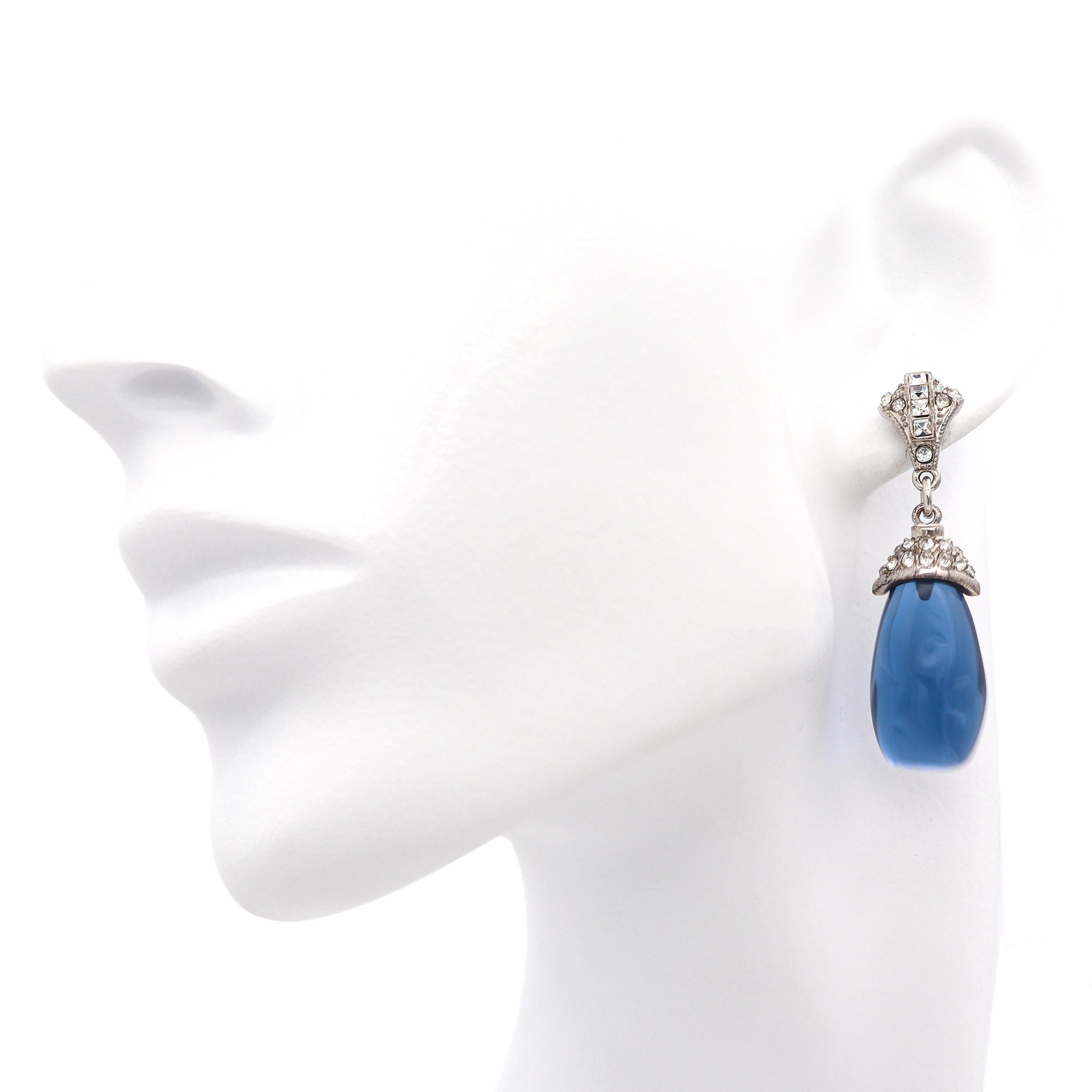 Vintage Kenneth Jay Lane KJL Rhinestone Dangle Drop Earrings