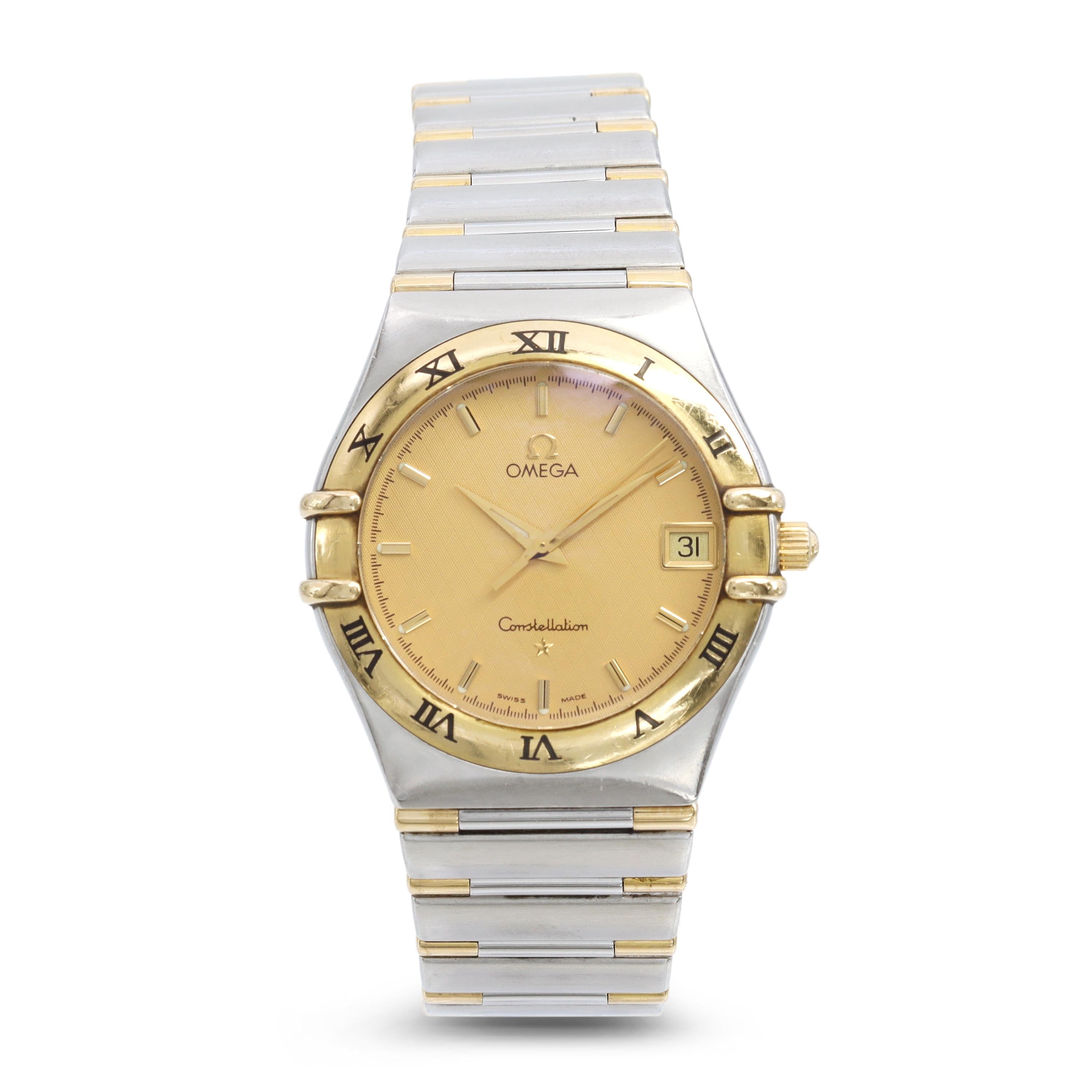 Omega Constellation Two-Tone Stainless Steel Date Quartz Men’s Watch 1312.10