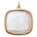 Vintage 14K Gold Mounted Tassie Glass Intaglio Pendant