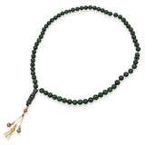 Vintage 8k Yellow Gold & Nephrite Jade Prayer Bead Necklace