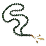 Vintage 8k Yellow Gold & Nephrite Jade Prayer Bead Necklace