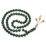 Vintage 8k Yellow Gold & Nephrite Jade Prayer Bead Necklace