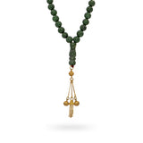 Vintage 8k Yellow Gold & Nephrite Jade Prayer Bead Necklace