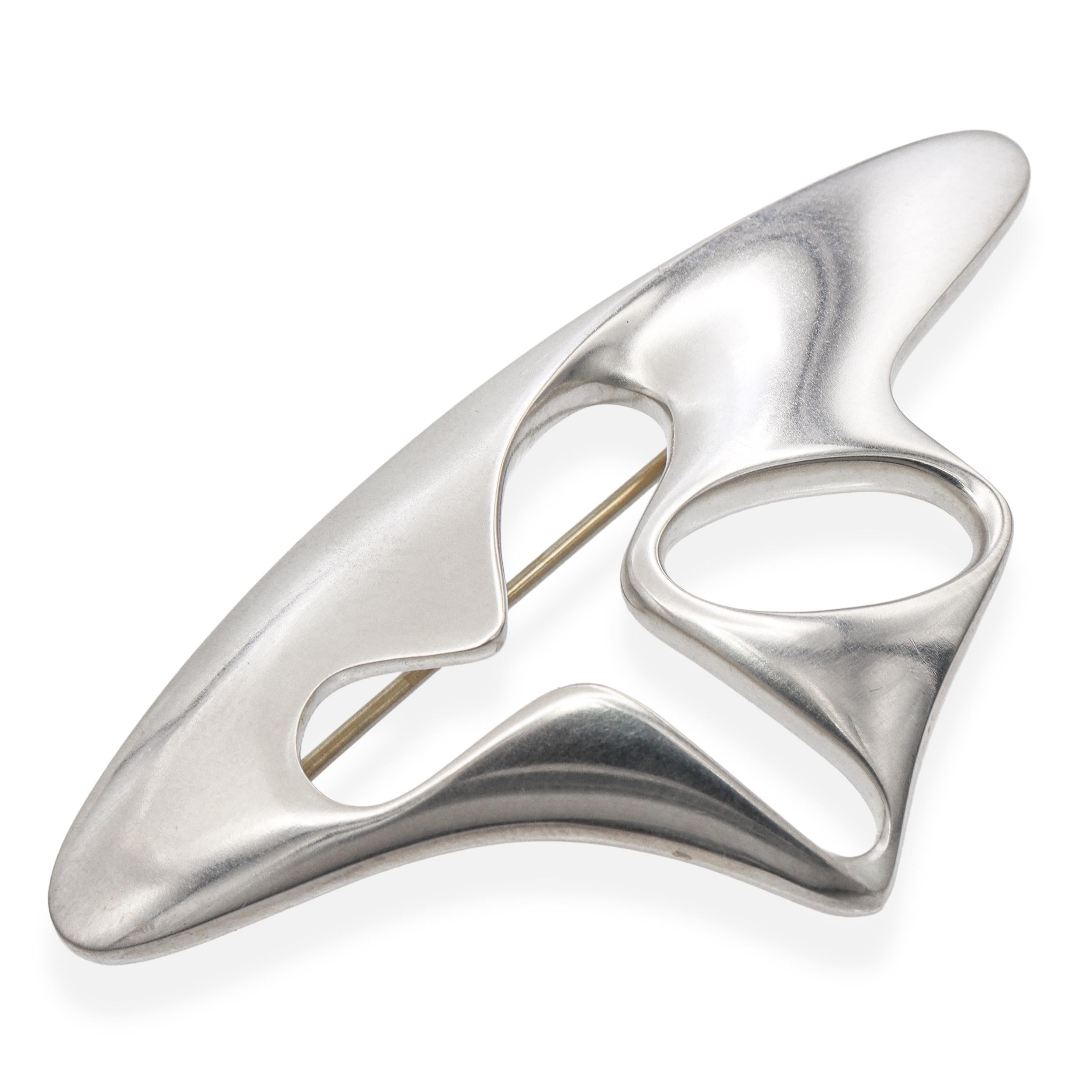 Vintage Georg Jensen Sterling Silver Modernist Abstract Brooch No. 325