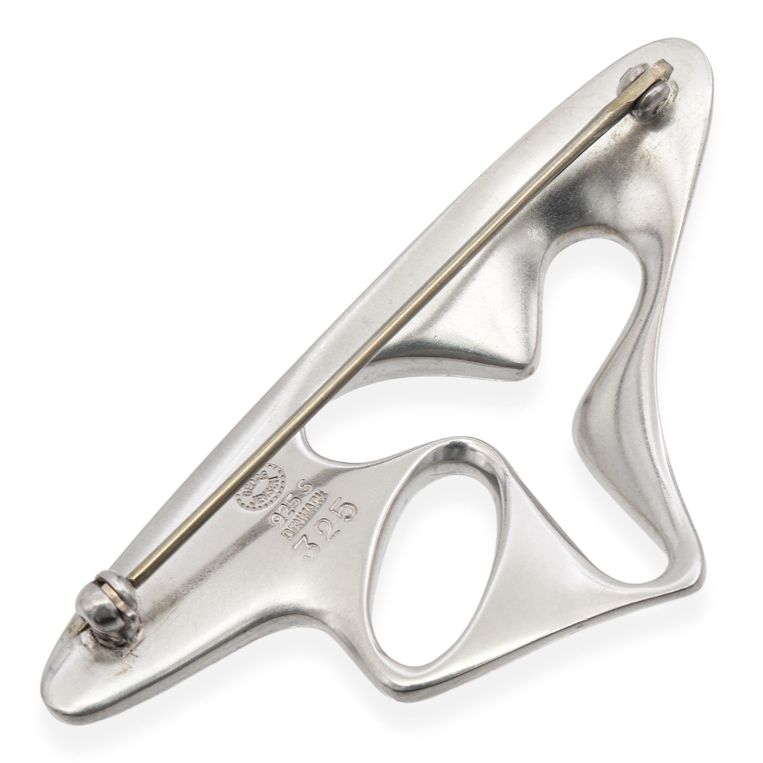 Vintage Georg Jensen Sterling Silver Modernist Abstract Brooch No. 325