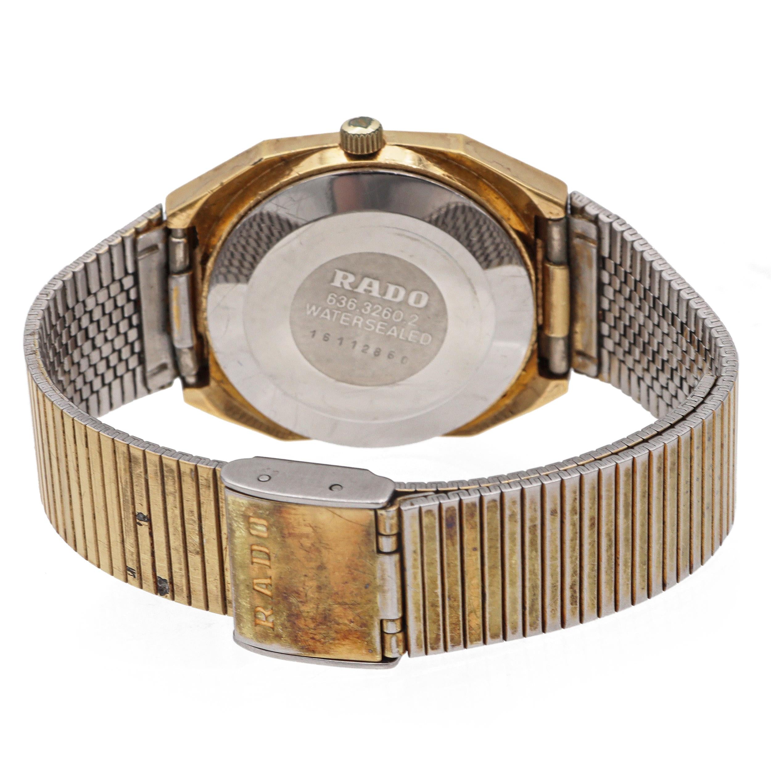 Vintage Rado Voyager Day Date Automatic Men's Watch Ref. 636.3260.2: FOR REPAIR