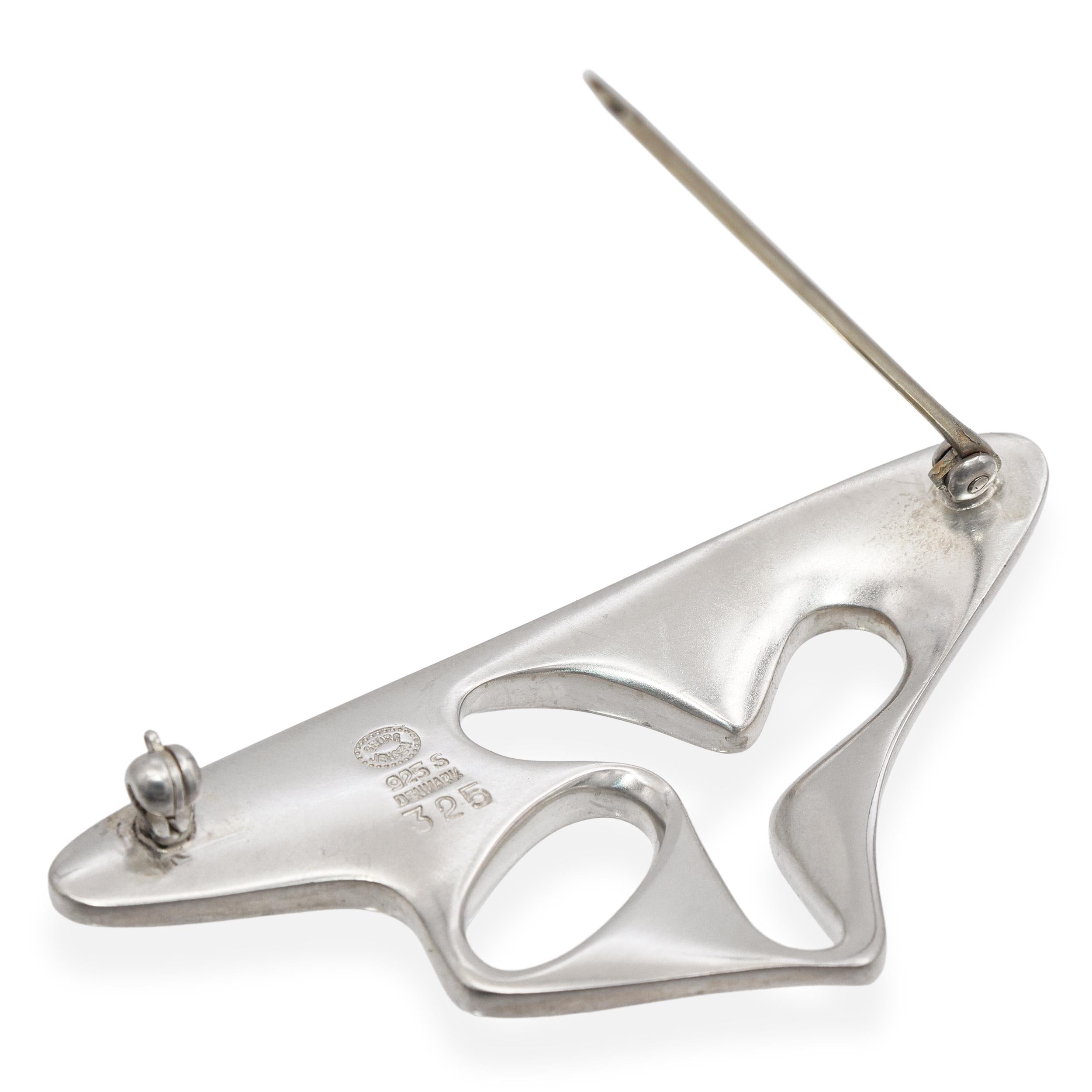 Vintage Georg Jensen Sterling Silver Modernist Abstract Brooch No. 325